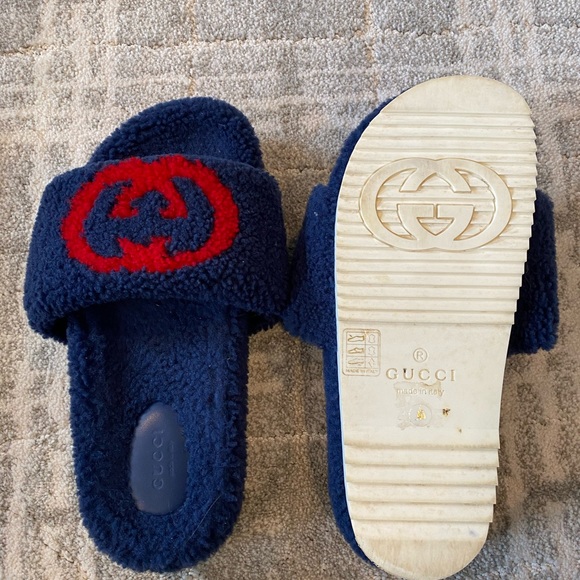 Gucci shearling platform slip on sandals - Picture 5 of 6